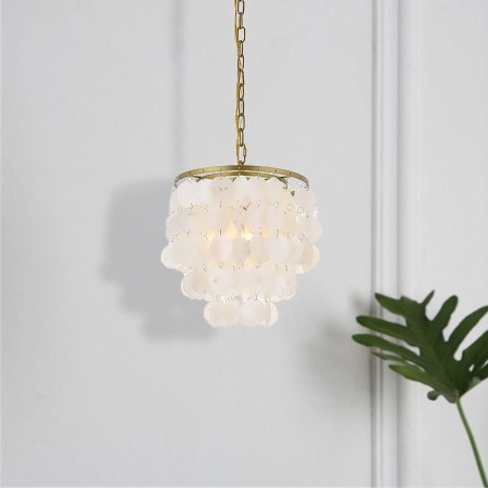 Simple Golden Light Fixture Decorative Shell Pendant Light