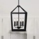 Modern Simple Wrought Iron Lighting 4 Lamp Black Pendant Light