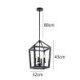 Modern Simple Wrought Iron Lighting 4 Lamp Black Pendant Light