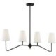 Minimalist 4 Lamp Black Chandelier Iron Pendant Light