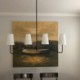 Minimalist 4 Lamp Black Chandelier Iron Pendant Light