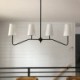 Minimalist 4 Lamp Black Chandelier Iron Pendant Light