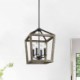 Simple 4 Lamp Light Fixture in Vintage Style Wood Pendant Light