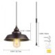 1 Light Industrial Plug in Pendant Light Fixture Living Room Office