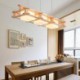 Dining Room Cafe Creative 3 Light Oak Pendant Lamp Decorative Wood Ceiling Light