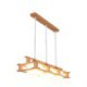 Dining Room Cafe Creative 3 Light Oak Pendant Lamp Decorative Wood Ceiling Light