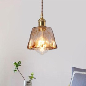 Mini Amber Glass Pendant Light Style Decorative Lighting Bedroom Living Room