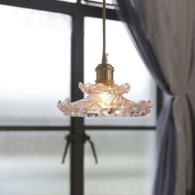 Mini Decorative Light 1 Light Bedroom Living Room Lotus Glass Pendant Light