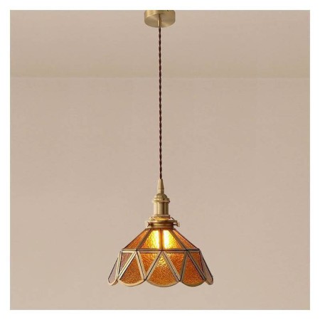 Style Glass Ceiling Light Bedroom Living Room Retro Glass Pendant Light