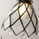 Modern Single Light Fixture Bedroom Living Room Diamond Shaped Glass Pendant Light