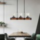 Glass Lamphade Industrial Light Fixture Living Room Office Retro Wood Pendant Lamp