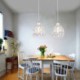 Kitchen Island Ideas Dining Room Office Hollow Crystal Iron Pendant Lamp