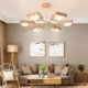 Elegant Wood Pendant Light Hotel Dining Room Modern Fan Shaped Chandelier