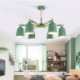 Creative Wood Chandelier Study Living Room Modern Macaron Pendant Light