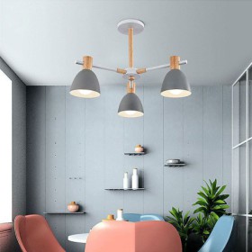 Living Room Dining Room Modern Simple Macaron Pendant Light Creative Wooden Lighting