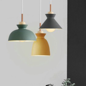 Nordic Metal Dome Macaron Colors Lamp Dining Room Lighting