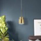 Golden Cylinder Lamp Postmodern Glass Pendant Light Bright Lighting Living Room Restaurant Light