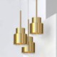 Golden Cylinder Lamp Postmodern Glass Pendant Light Bright Lighting Living Room Restaurant Light