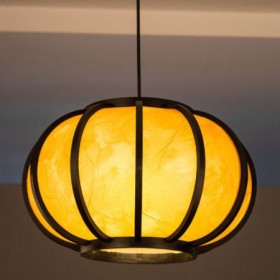 Dining Room Tearoom Round Light Creative Bamboo Pendant Light Modern Simple Pendant Light