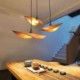 Living Room Bedroom Tearoom Lighting Creative Leaf Pendant Light Contemporary Bamboo Pendant Light