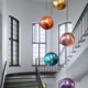 Irregular Lava Colored Glass Globe Ceiling Light Modern Lava Pendant Light