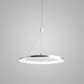 LED Pendant Light Acrylic Silver Circle Lamp 30cm