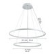 60+40cm LED Pendant Light Acrylic Ceiling Light 2 Rings Lamp