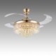 Exquisite Small Crystals Decoration Light with Remote Control Modern Ceiling Fan Light Mute Fan Light