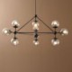 10 Light Galss Shade Simple Modern Artistic Pendant Light