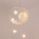 Moon Star Ceiling Light with 5 Lights for Bedroom and Kids Room