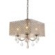 Modern Crystal Chandelier in Chrome Finish with 4 Square Lights