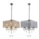 Modern Crystal Chandelier in Chrome Finish with 4 Square Lights