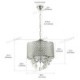 Modern Drum Chrome Round 4 Light Pendant Lamp Lighting Crystal Chandelier