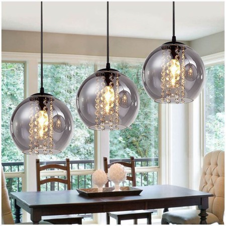 Dining Room Lighting Ideas Living Room Bedroom Ceiling Light Glass Ball 3-light Kitchen Island Pendant Light