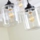 Hand Blown Clear Glass 3-Light Ceiling Light Large Glass Pendant Light