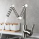 Foldable Brass Kitchen Sink Faucet in Black/Chrome/Nickel Brushed Finishes