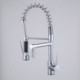 Chrome Single Commercial Kitchen Sink Faucet Mixer Tap with Pull Down Spray