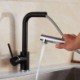 Black Pull-Out Kitchen Faucet Mixer Single Hole