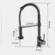 Brass Spring Kitchen Faucet in Black