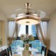 Exquisite Acrylic Leaf Decoration Light with Remote Control Modern Ceiling Fan Light Mute Fan Light