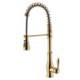 Chrome Brushed Gold Black Spring Pull Out Kitchen Faucet Brass Sink Tap with 3-Function Sprayer