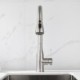 Pull Down Stainless Steel Brushed Black Kitchen Sink Faucet With Pull Out Sprayer