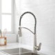 Commercial Solid Brass Single Handle Pull Down Sprayer Kitchen Faucet