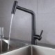 Brushed Nickel/Black Pull-Out Brass Kitchen Faucet Rotatable Kitchen Sink Tap