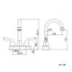 Swan Neck Bathroom Sink Faucet in Stainless Steel Centerset