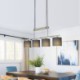 Adjustable Height Modern 4-Light Pendant Light With Fabric Shade