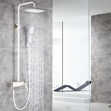 Hand Shower+Rainfall Shower Head Modern Shower Faucet System Five Colors Optional