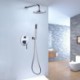 Im-wall Rain Shower System with Contemporary Round Shower Faucet