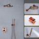 Concealed Installation Rose Gold Shower Faucet System Shower Set