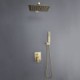 Optional Brushed Gold Shower Faucet System 8/10/12 Inch Top Shower Head (Embedded Box Included)